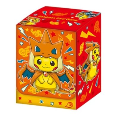 画像1: デッキケース『メガリザードンYのポンチョを着たピカチュウ(スペシャルBOX)』【サプライ】{-}
