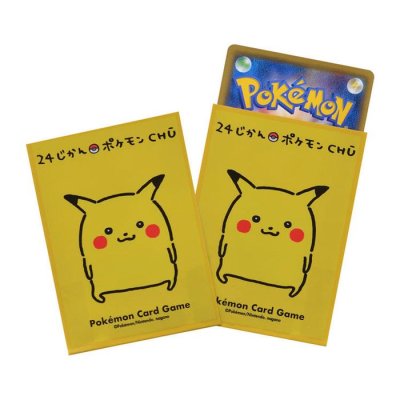 画像1: デッキシールド『24じかんポケモンCHU ピカチュウ』64枚入り【サプライ】{-}