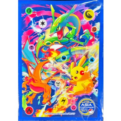 デッキシールド『ピカチュウ&リザードン&レックウザ(ASIA CS 2022-23)※』64枚入り【サプライ】{-}