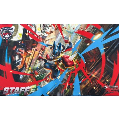 〔状態A-〕プレイマット『海外/メガルカリオ(STAFF/REGIONALロゴ)※』【サプライ】{-}