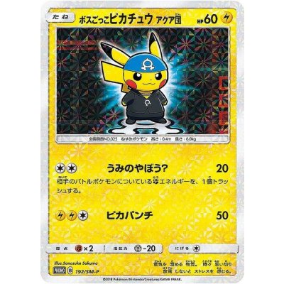 〔状態B〕ボスごっこピカチュウ アクア団【P】{192/SM-P}