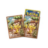 デッキシールド『茶枠/ピカチュウの贈り物』64枚入り【サプライ】{-}