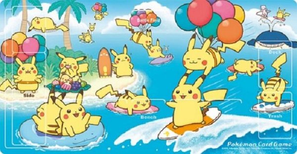画像1: 〔状態A-〕プレイマット『なみのりピカチュウ＆そらをとぶピカチュウ』未開封【サプライ】{-} (1)