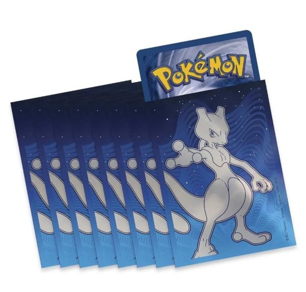 画像1: デッキシールド『海外/ミュウツー(青背景)※』65枚入り【サプライ】{-} (1)