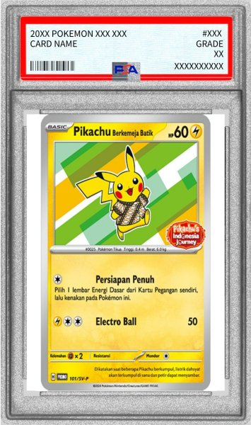 画像1: 〔PSA8鑑定済〕バティックシャツのピカチュウ(ピカチュウ柄緑)【P】{101/SV-P} (1)