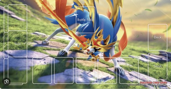 画像1: 〔状態A-〕プレイマット『ザシアン(ポケカの日)※』【サプライ】{-} (1)