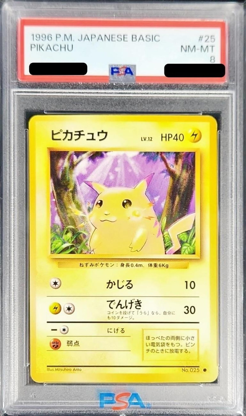 PSA8 ピカチュウ LV.12 旧裏 第1弾 かじる 025 ポケモンカード