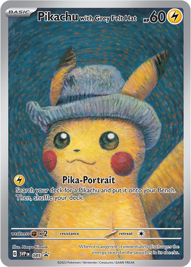 ゴッホピカチュウ Pikachu with Grey Felt hat-