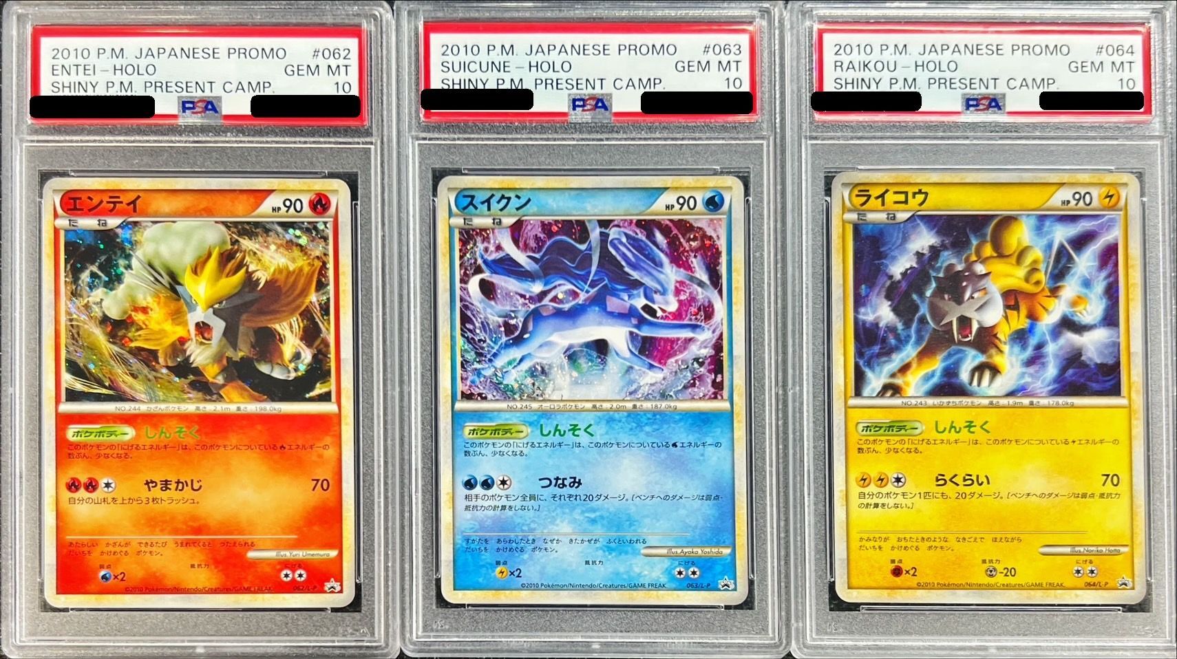 ポケモンカード【PSA10】エンテイ スイクン ライコウ SAR 3連番