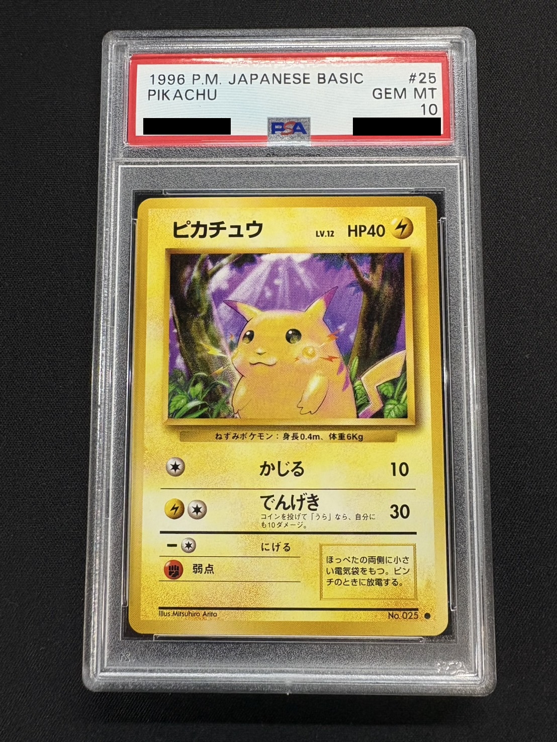 PSA10鑑定済〕ピカチュウLV.12(マークあり)【-】{旧裏}