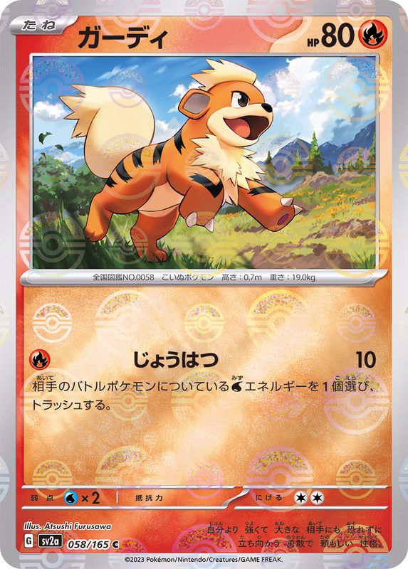 【匿名配送】ガーディ　マスターボールミラー　PSA10 growlithe