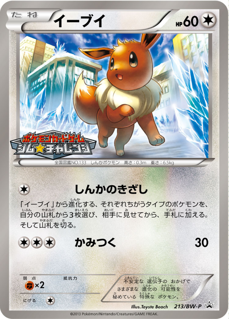 ポケモンカード　イーブイ PROMO BW-Pプロモカード 213/BW-P 状態B〕イーブイ【P】{213/BW-P}