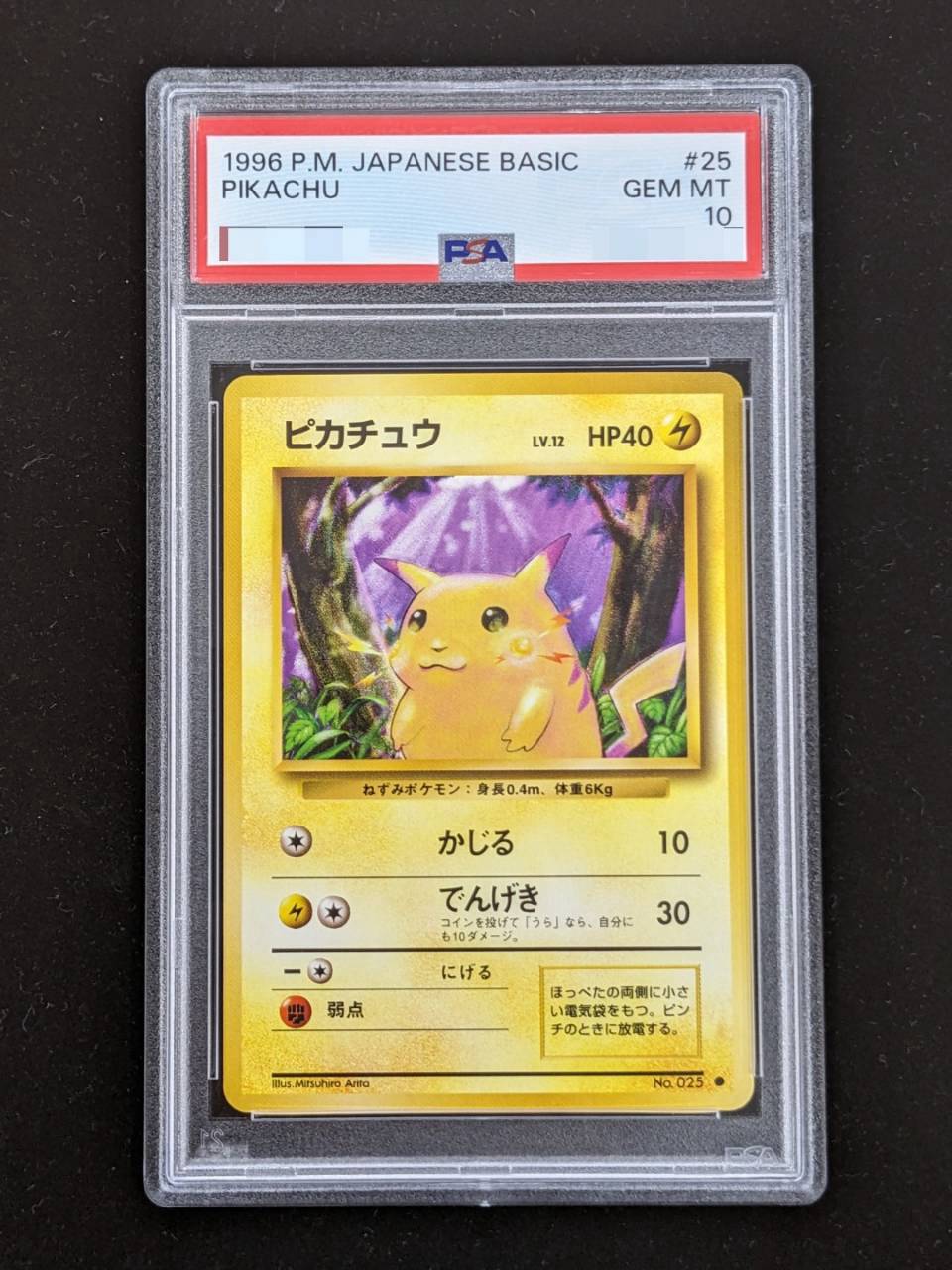 PSA10鑑定済〕ピカチュウ LV.12(マークあり)【○】{旧裏}